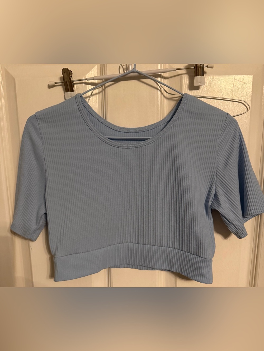 Halftee rubbed light Blue Crop Top - size S/M